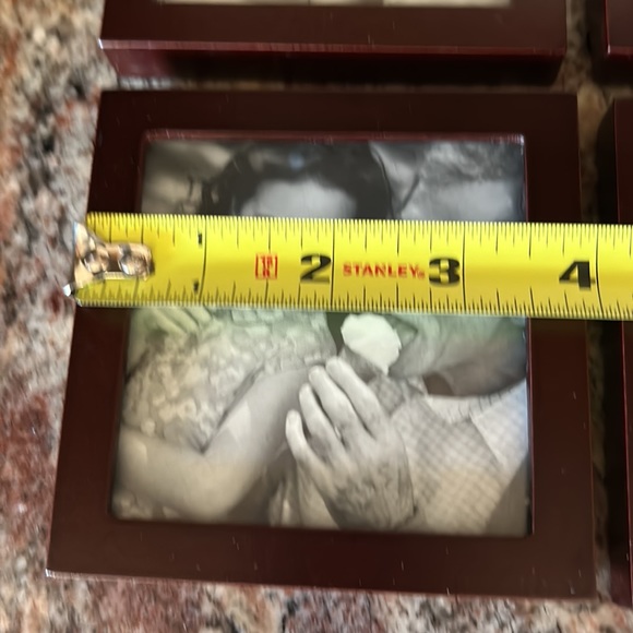 Coaster Frames Cherry Wood -Custom Photo Gift Hallmark 4 Coasters & Holder - Picture 12 of 17